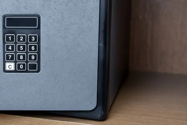 Personal safe in hotel room with digital code