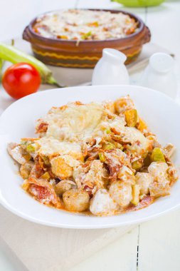 Kabaklı gnocchi ve et.