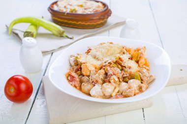 Kabaklı gnocchi ve et.