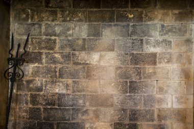 grunge duvar kağıdı arkaplanı olarak kahverengi tuğla işi