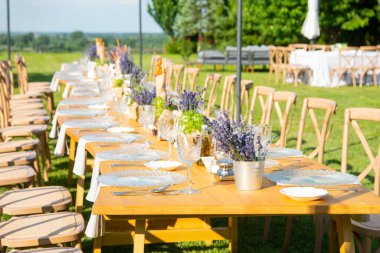 Lavantalarla güzel bir kutlama masası.