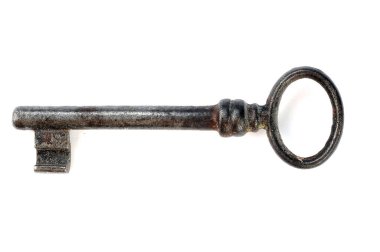 Beyaz arka plan üzerinde izole klasik metal anahtar