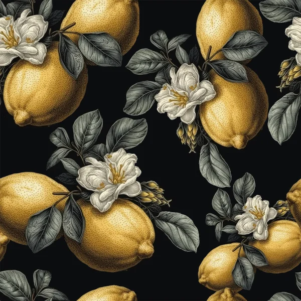 Seamless Lemon Pattern Seamless Pattern Lemon Fruits Background — Stock Photo, Image