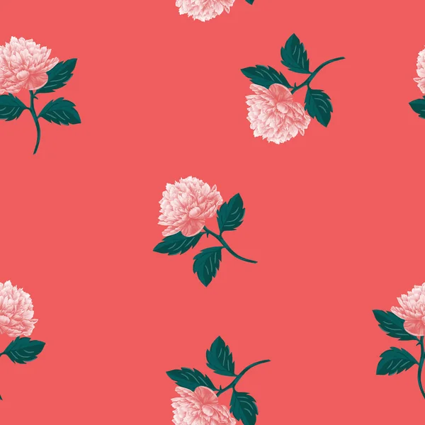 Rose Flower Seamless Pattern Seamless Leaves Wallpaper Pattern — Stock Photo, Image