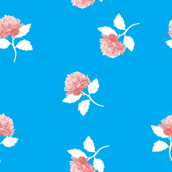 Rose Flower Seamless Pattern Seamless Leaves Wallpaper Pattern — Stock Photo, Image