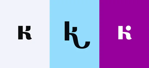Ensemble Éléments Modèle Conception Icône Logo Minimal Lettre — Image vectorielle