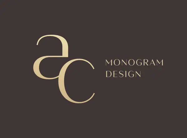 Icône Logo Lettre Design Style Classique Initiales Luxe Monogramme Illustration De Stock