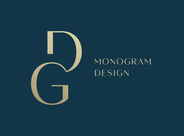 stock vector DG or GD letter logo icon design. Classic style luxury initials monogram.