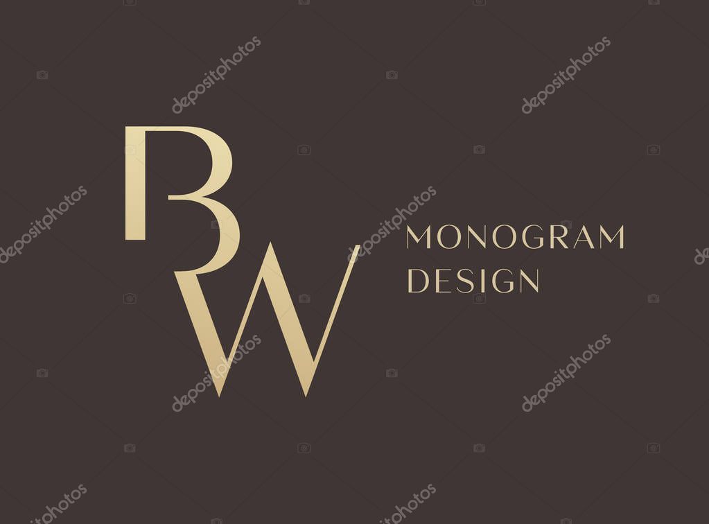 BW letter logo icon design. Classic style luxury initials monogram.