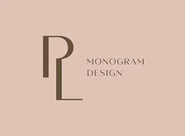 stock vector PL letter logo icon design. Classic style luxury initials monogram.