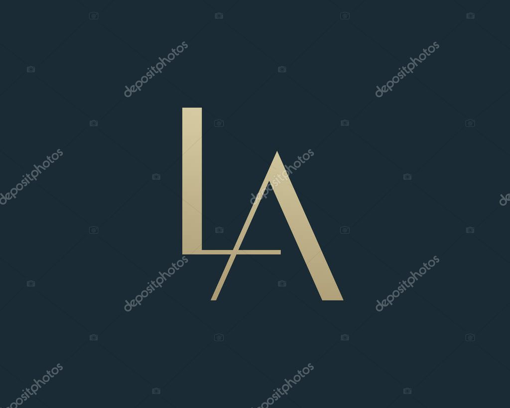 LA letter logo icon design. Classic style luxury initials monogram.
