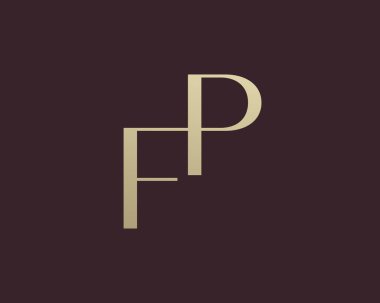 FP or PF letter logo icon design. Classic style luxury initials monogram. clipart