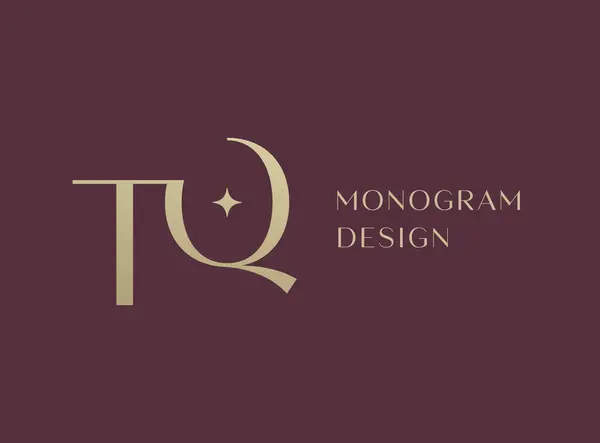 stock vector TQ or QT letter logo icon design. Classic style luxury initials monogram.