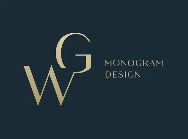 stock vector WG or GW letter logo icon design. Classic style luxury initials monogram.