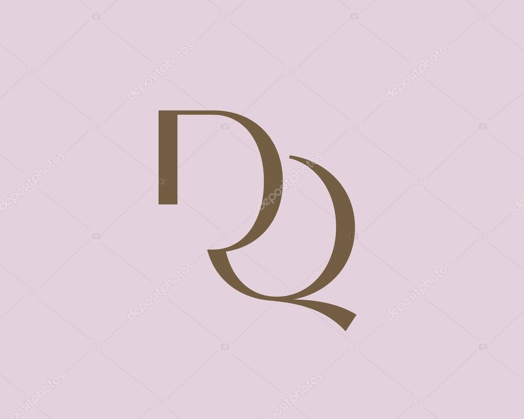 DQ letter logo icon design. Classic style luxury initials monogram.
