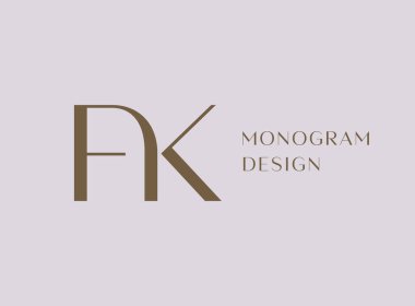 FK letter logo icon design. Classic style luxury initials monogram. clipart