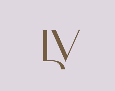 LV letter logo icon design. Classic style luxury initials monogram. clipart