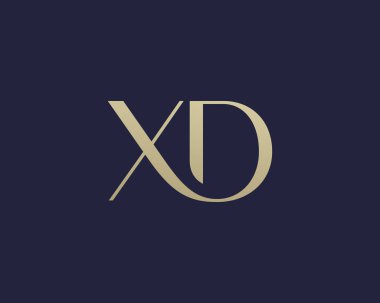 XD letter logo icon design. Classic style luxury initials monogram. clipart