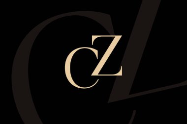 CZ or ZC letter logo icon design. Classic style luxury initials monogram. clipart