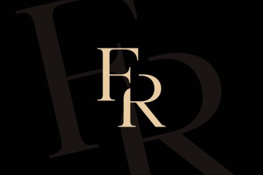 FR or RF letter logo icon design. Classic style luxury initials monogram. clipart