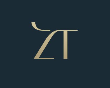 ZT letter logo icon design. Classic style luxury initials monogram. clipart