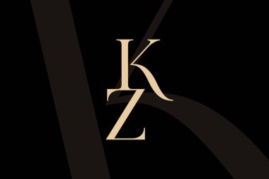 KZ or ZK letter logo icon design. Classic style luxury initials monogram. clipart