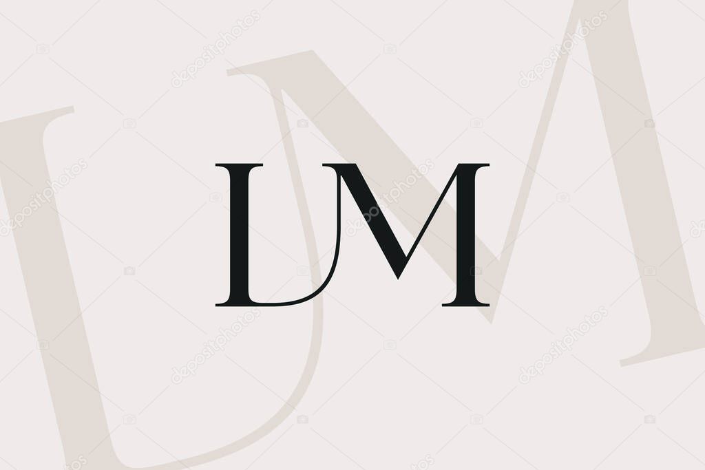 LM or ML letter logo icon design. Classic style luxury initials monogram.