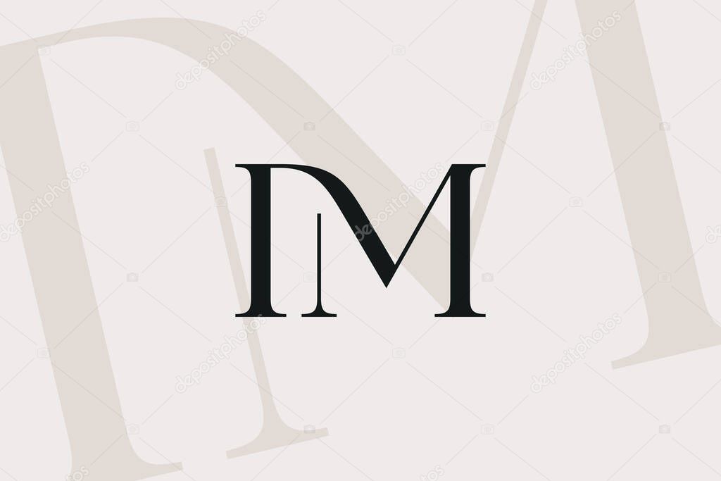 IM or MI letter logo icon design. Classic style luxury initials monogram.