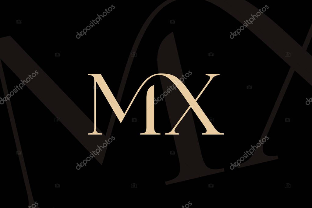 MX or XM letter logo icon design. Classic style luxury initials monogram.