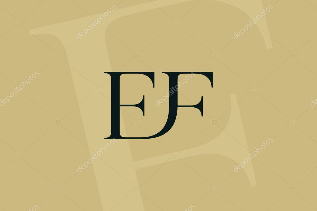 EF or FE letter logo icon design. Classic style luxury initials monogram.