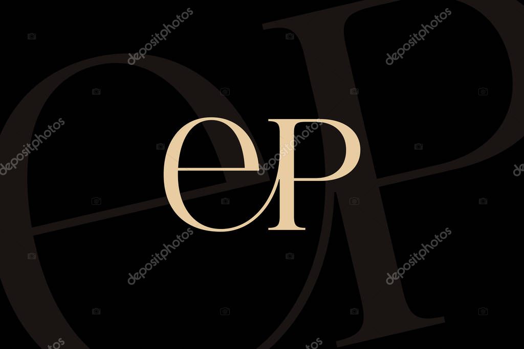EP or PE letter logo icon design. Classic style luxury initials monogram.