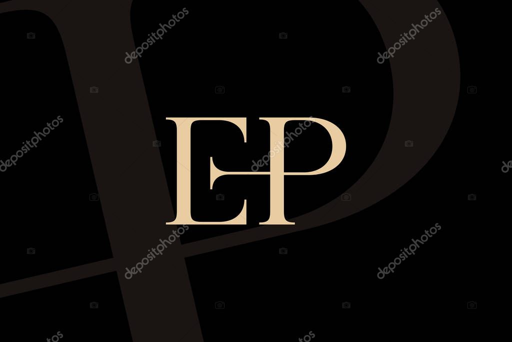 EP or PE letter logo icon design. Classic style luxury initials monogram.