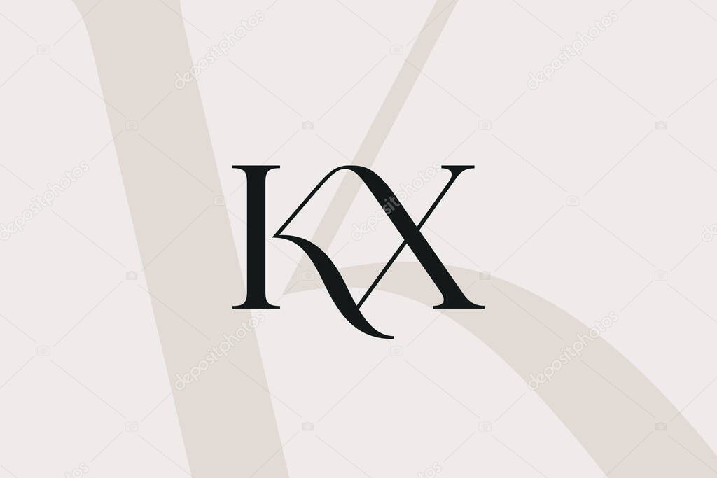 KX or XK letter logo icon design. Classic style luxury initials monogram.