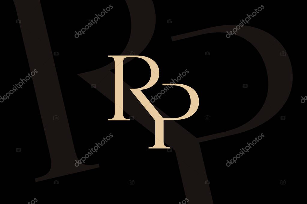 RP or PR letter logo icon design. Classic style luxury initials monogram.
