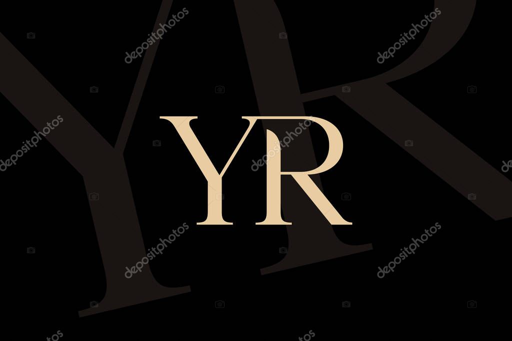 YR or RY letter logo icon design. Classic style luxury initials monogram.