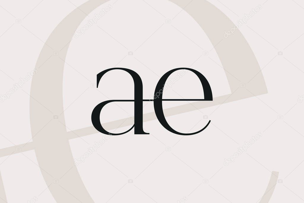 AE or EA letter logo icon design. Classic style luxury initials monogram.