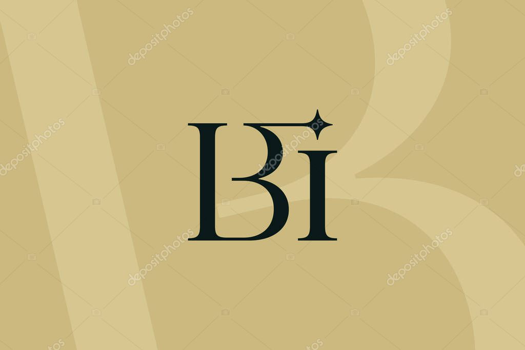 BI or IB letter logo icon design. Classic style luxury initials monogram.