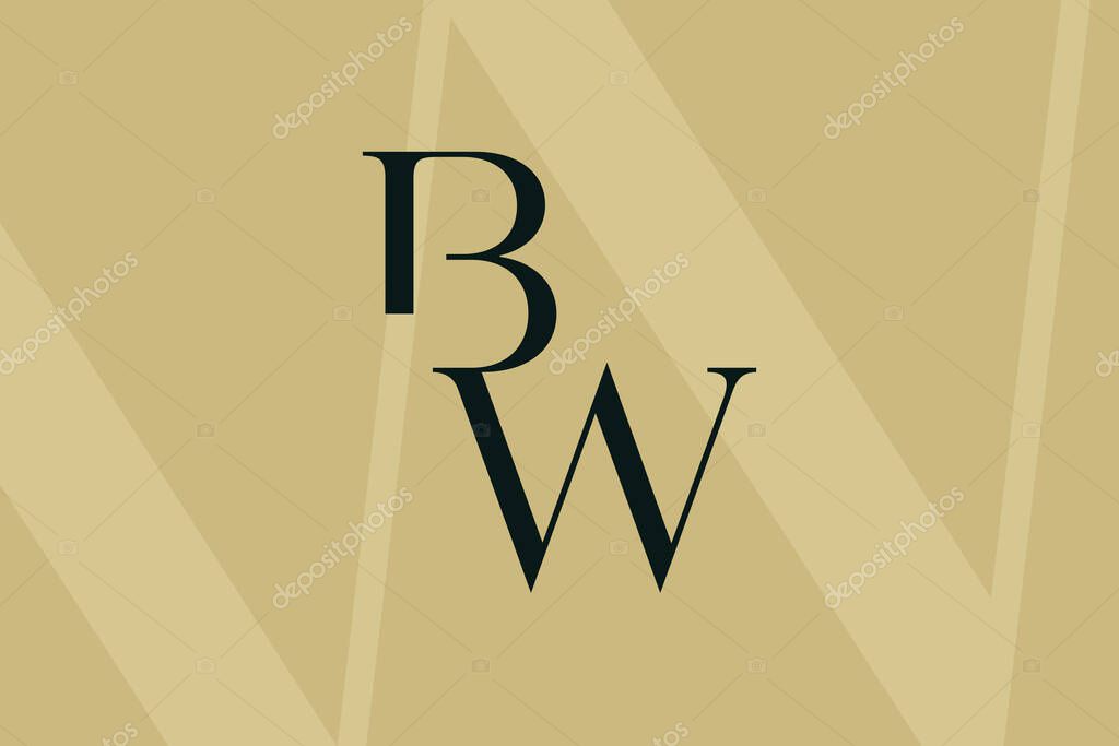 BW or WB letter logo icon design. Classic style luxury initials monogram.