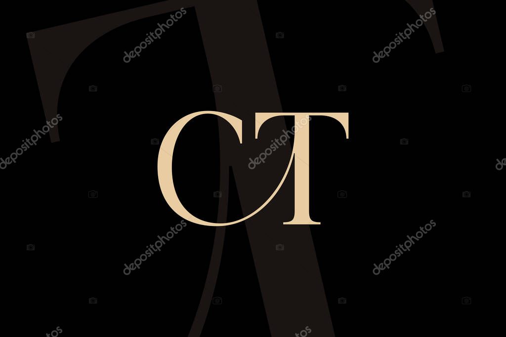 CT or TC letter logo icon design. Classic style luxury initials monogram.