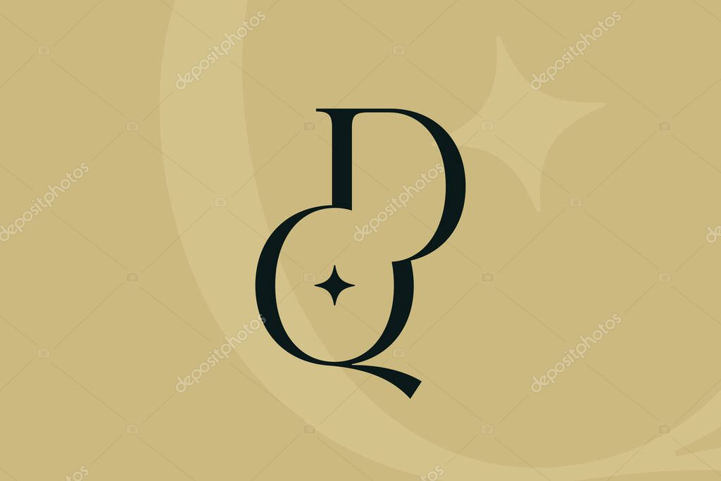 DQ or QD letter logo icon design. Classic style luxury initials monogram.