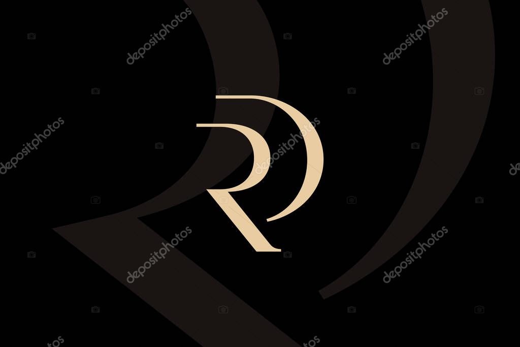 DR or RD letter logo icon design. Classic style luxury initials monogram.