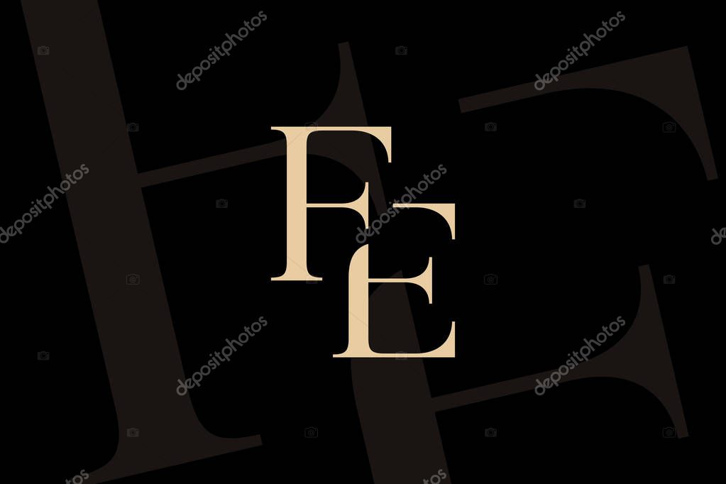 FE or EF letter logo icon design. Classic style luxury initials monogram.