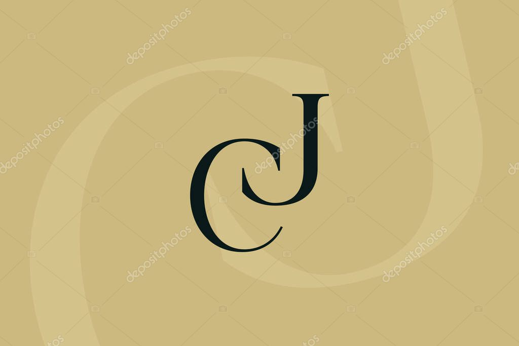 JC or CJ letter logo icon design. Classic style luxury initials monogram.