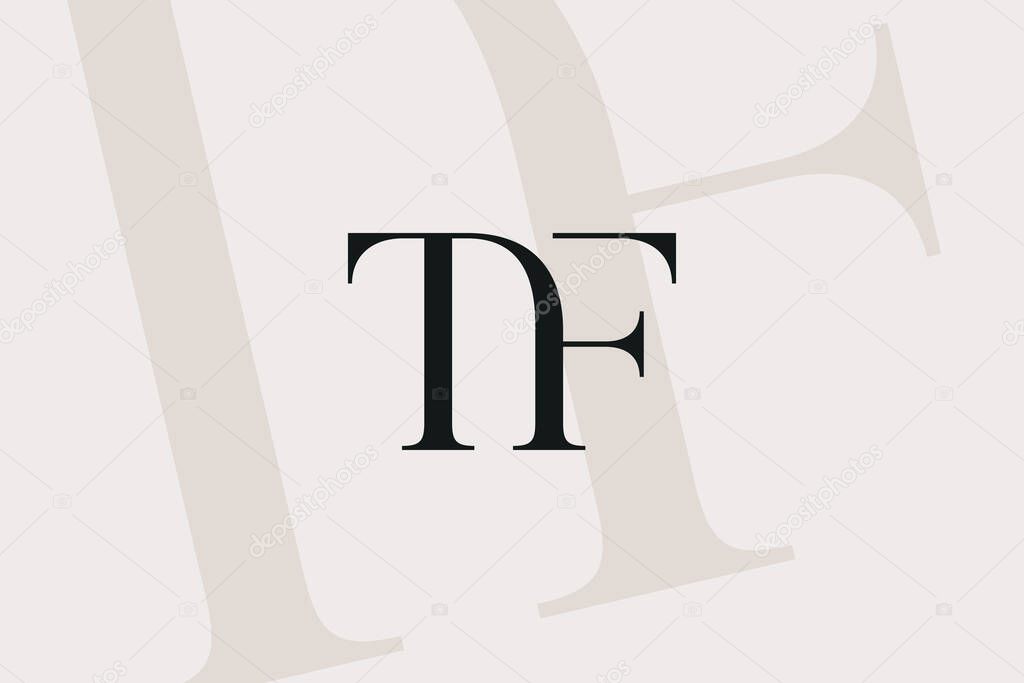 TF or FT letter logo icon design. Classic style luxury initials monogram.