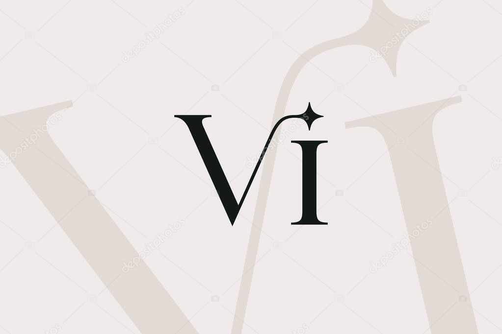 VI or IV letter logo icon design. Classic style luxury initials monogram.