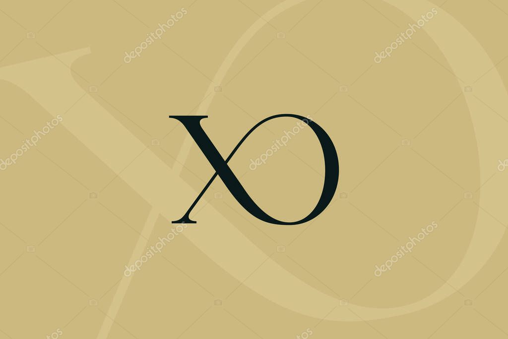 XO or OX letter logo icon design. Classic style luxury initials monogram.