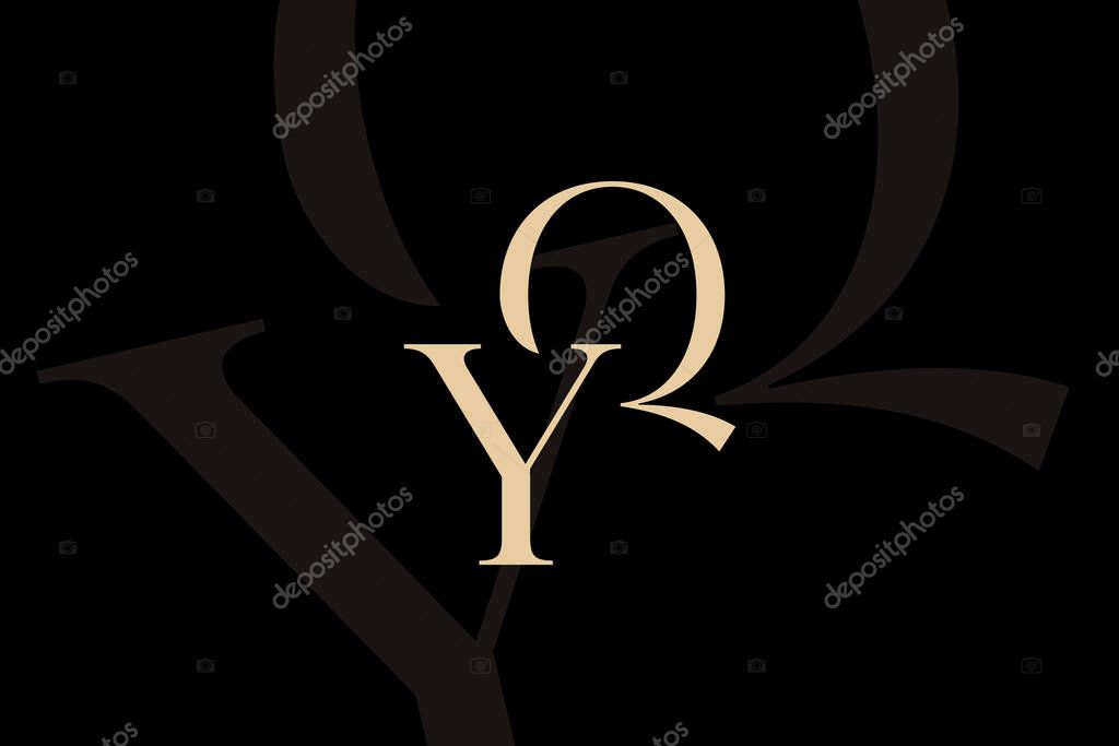 YQ or QY letter logo icon design. Classic style luxury initials monogram.
