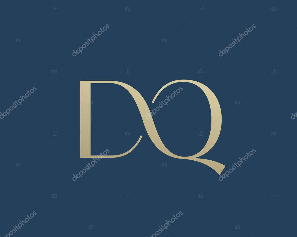 DQ letter logo icon design. Classic style luxury initials monogram.