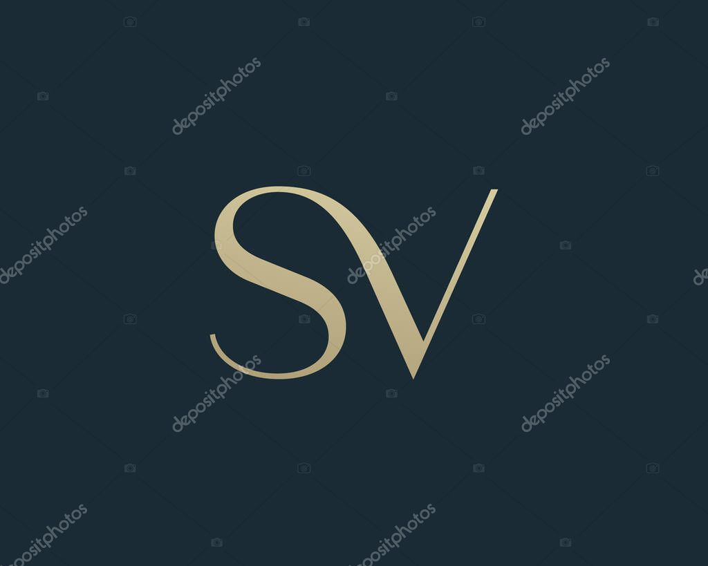 SV letter logo icon design. Classic style luxury initials monogram.