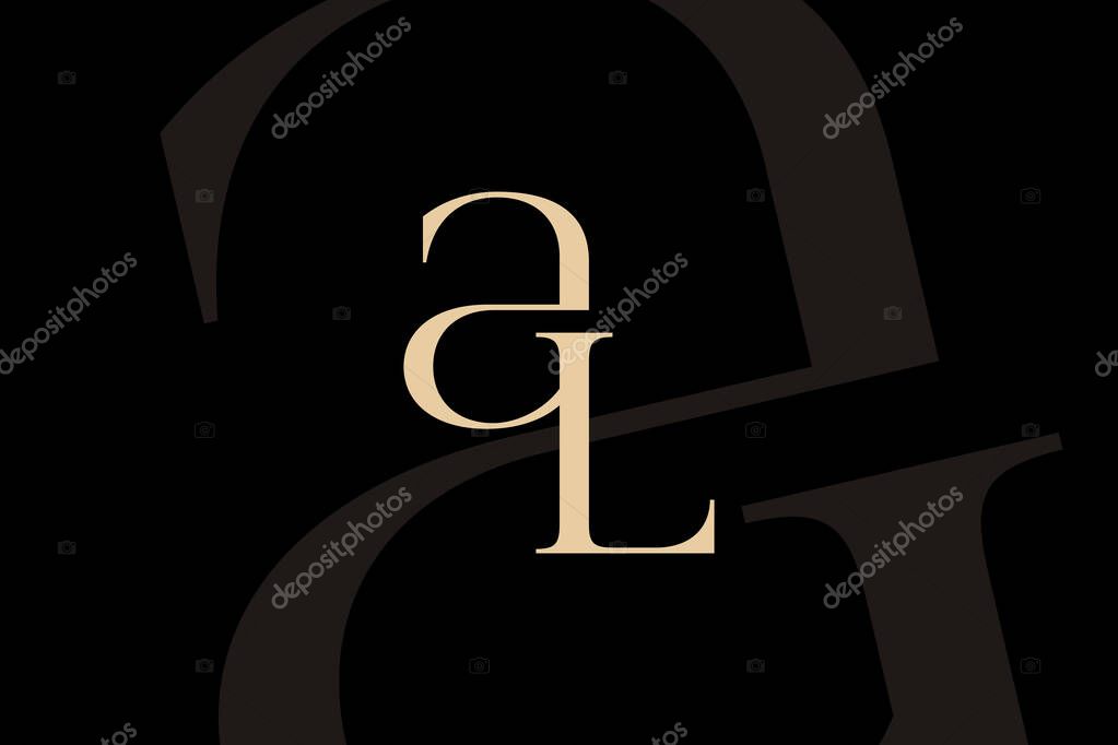 AL or LA letter logo icon design. Classic style luxury initials monogram.